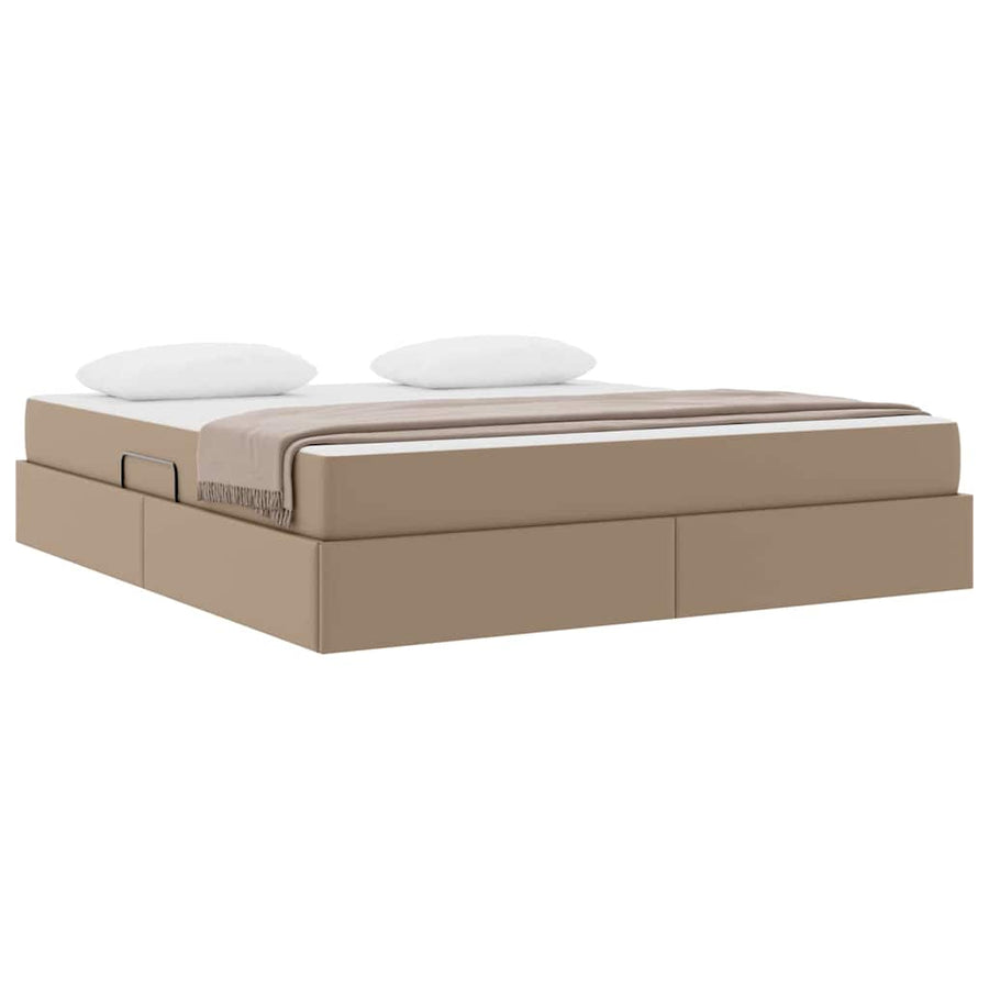 Opbergbed met matras Cappuccino 180 x 200 cm Nep Leer