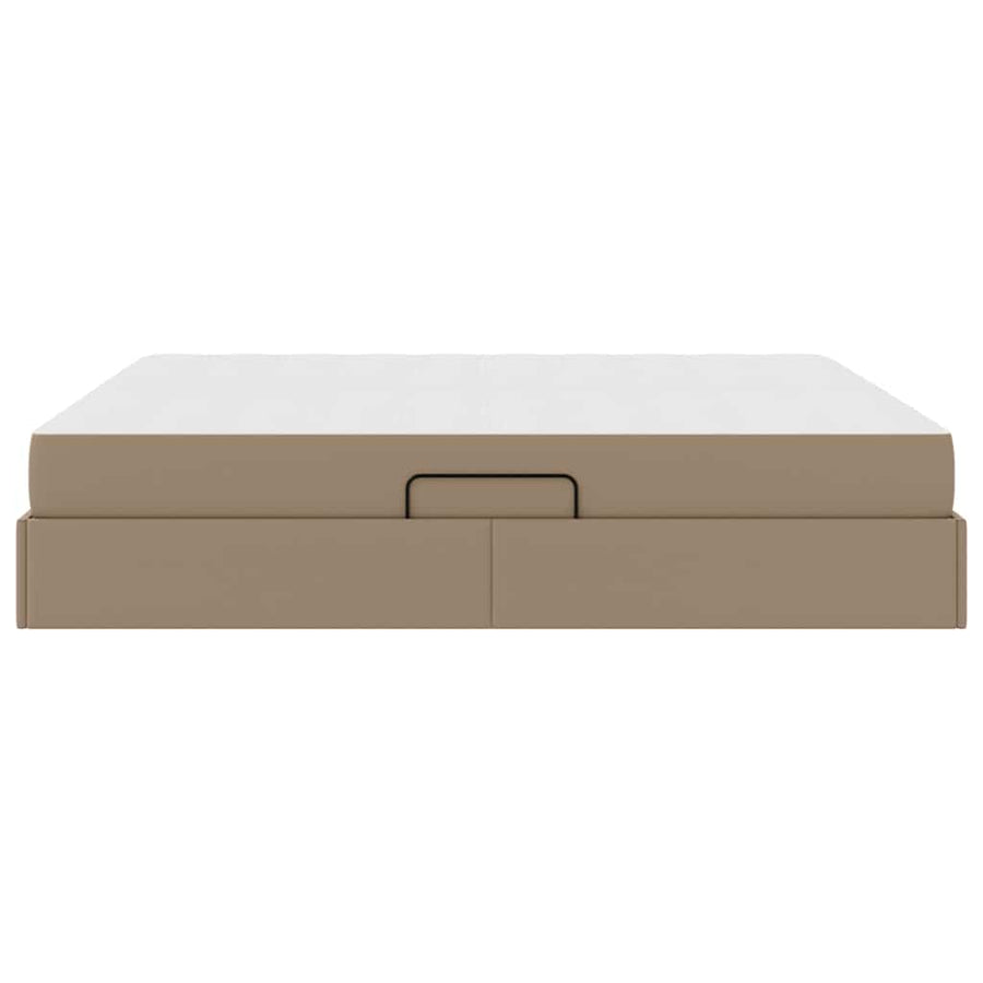 Opbergbed met matras Cappuccino 180 x 200 cm Nep Leer
