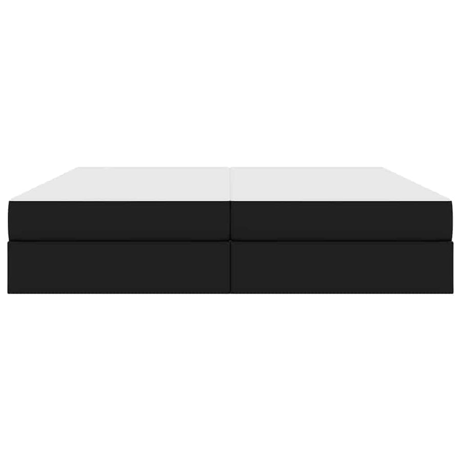Opbergbed met matras met matras Zwart 200 x 200 cm Nep Leer