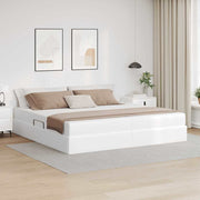 Opbergbed met matras 204x200 cm wit kunstleer