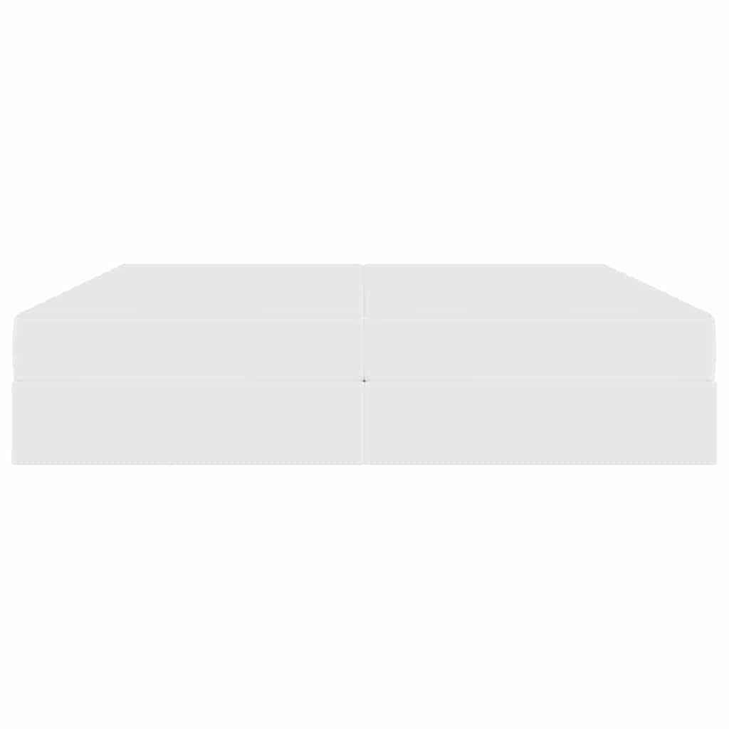 Opbergbed met matras met matras Wit 200 x 200 cm Nep Leer