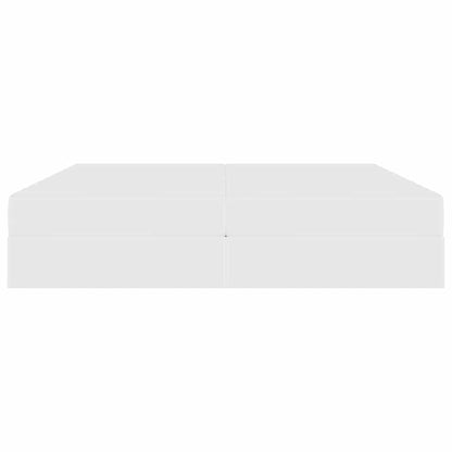 Opbergbed met matras met matras Wit 200 x 200 cm Nep Leer