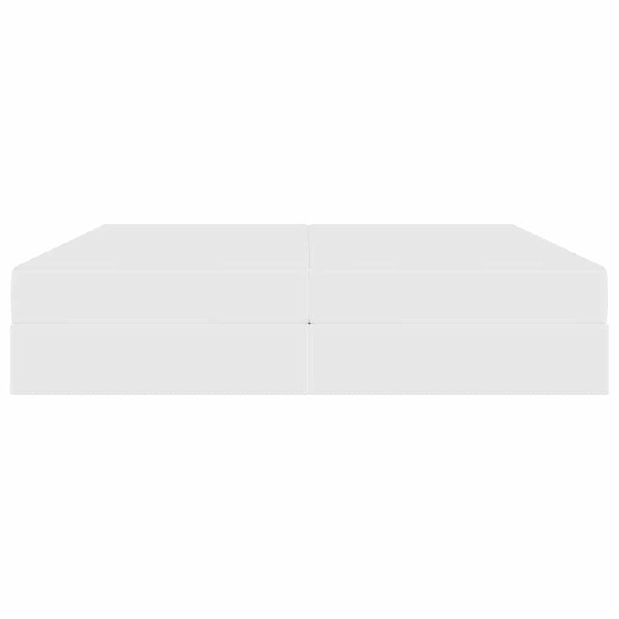 Opbergbed met matras met matras Wit 200 x 200 cm Nep Leer