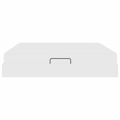 Opbergbed met matras met matras Wit 200 x 200 cm Nep Leer