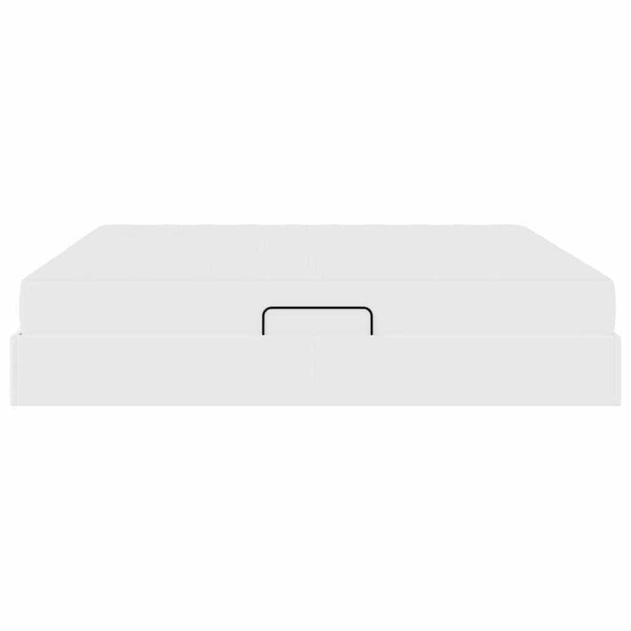 Opbergbed met matras met matras Wit 200 x 200 cm Nep Leer