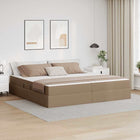 Storage bed with mattress with mattress 2 pcs Cappuccino Leather