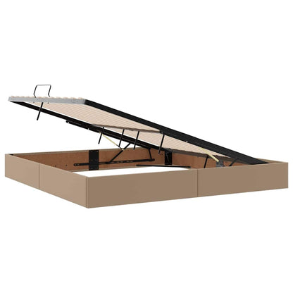Opslag bed met matras met matras 2 pcs Cappuccino Leer