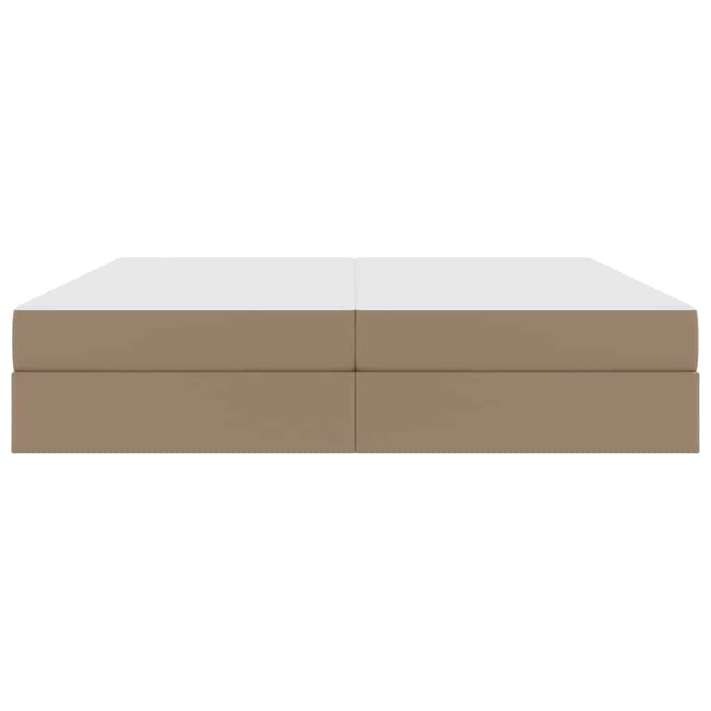 Opslag bed met matras met matras 2 pcs Cappuccino Leer