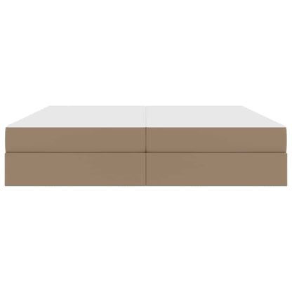 Opslag bed met matras met matras 2 pcs Cappuccino Leer