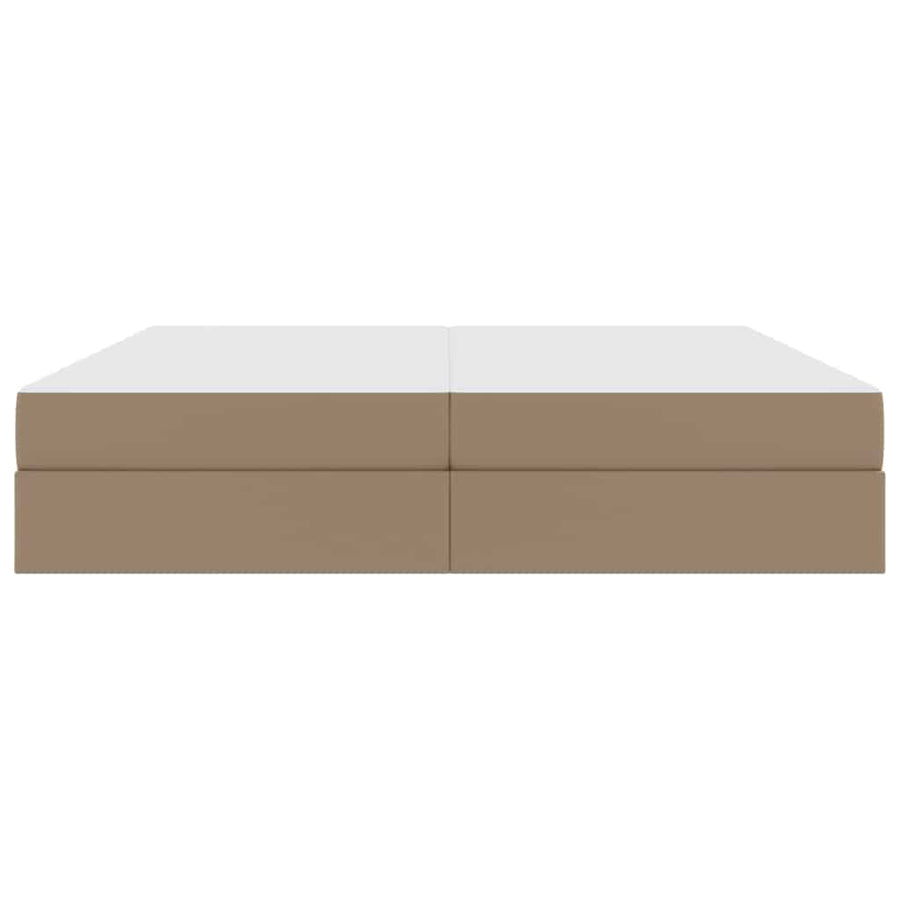 Opslag bed met matras met matras 2 pcs Cappuccino Leer