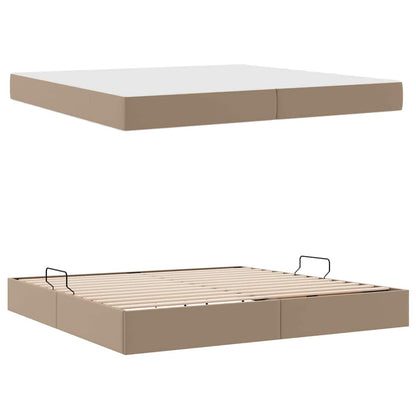 Opslag bed met matras met matras 2 pcs Cappuccino Leer