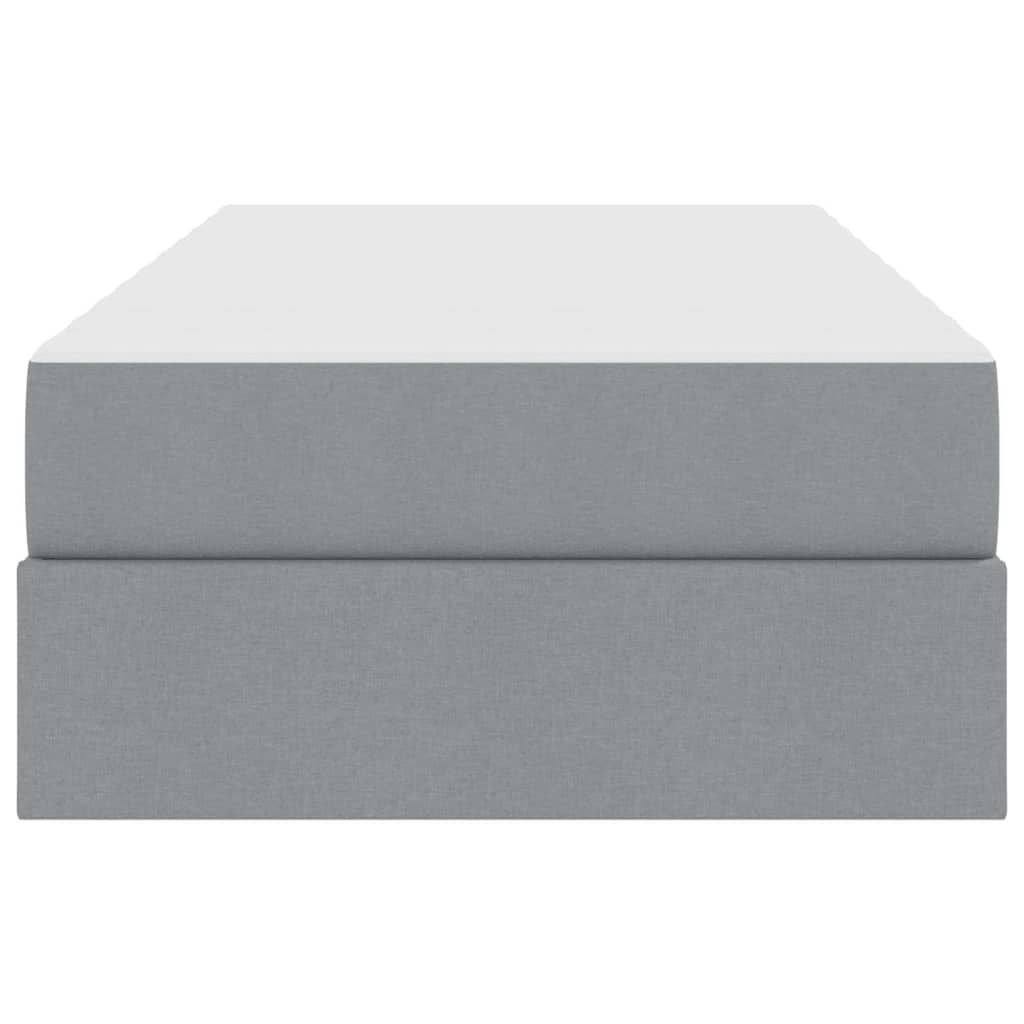 Opbergbed met matras Lichtgrijs 90 x 190 cm Polyester