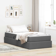Opbergbed 90x190 cm donkergrijs polyester