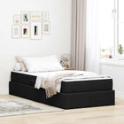 Storage Bed with Mattress Black 90 x 190 cm Polyester