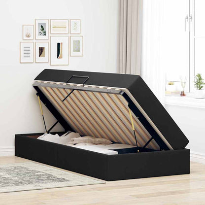 Opbergbed met matras met matras Zwart 90 x 190 cm Polyester