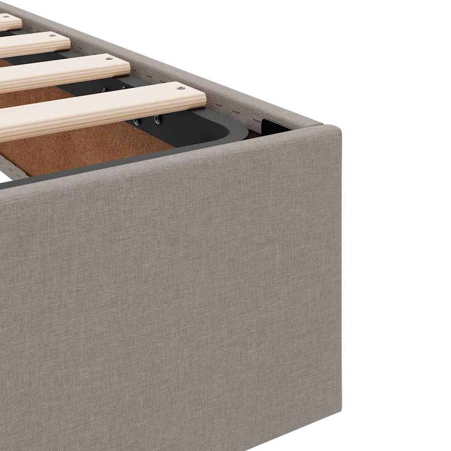 Opbergbed met matras met matras Taupe 90 x 190 cm Polyester