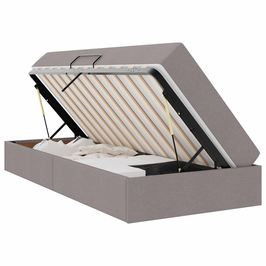 Opbergbed met matras met matras Taupe 90 x 190 cm Polyester