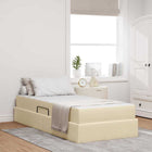 Storage Bed with Mattress Cream 90 x 190 cm Polyester