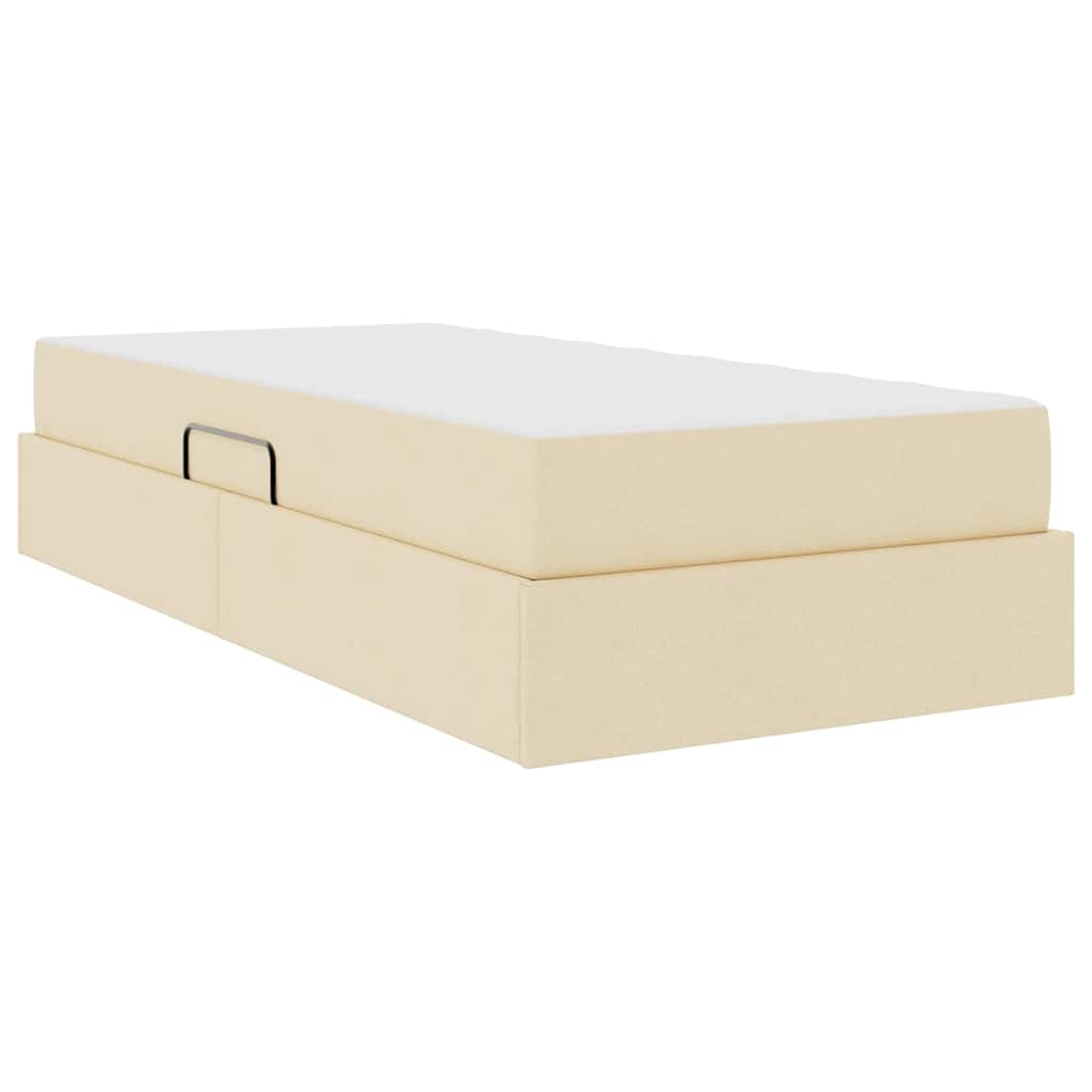 Opbergbed met matras met matras Crème 90 x 190 cm Polyester