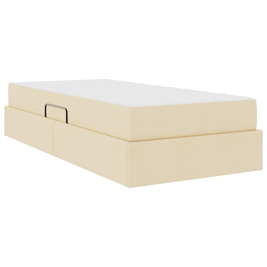 Opbergbed met matras met matras Crème 90 x 190 cm Polyester