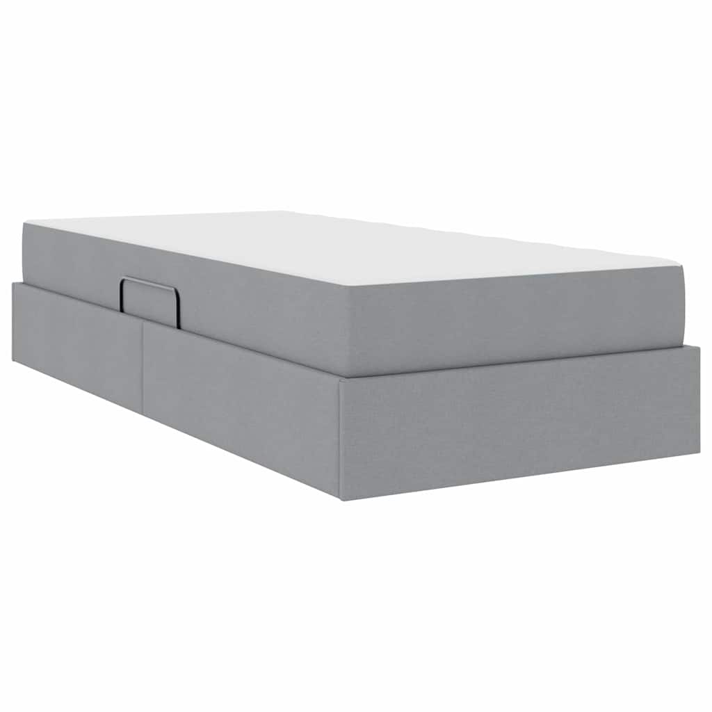 Opbergbed met matras Lichtgrijs 90 x 200 cm Polyester