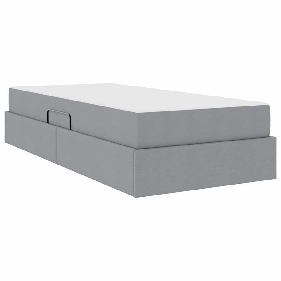 Opbergbed met matras Lichtgrijs 90 x 200 cm Polyester