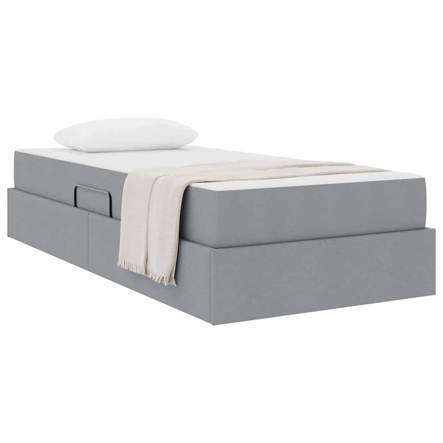 Opbergbed met matras Lichtgrijs 90 x 200 cm Polyester