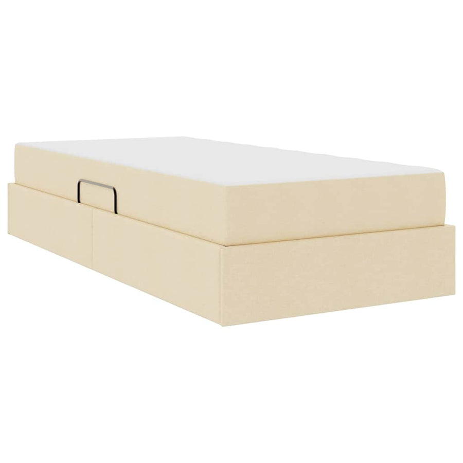 Opbergbed met matras met matras Crème 90 x 200 cm Polyester