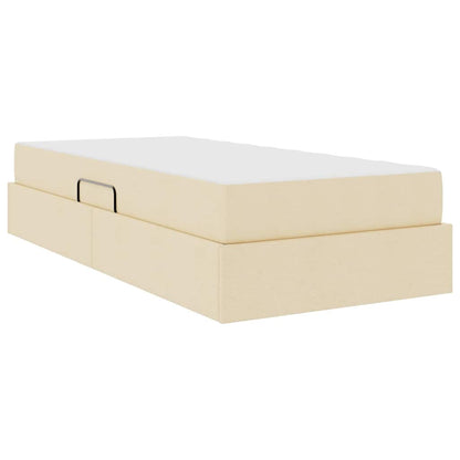 Opbergbed met matras met matras Crème 90 x 200 cm Polyester