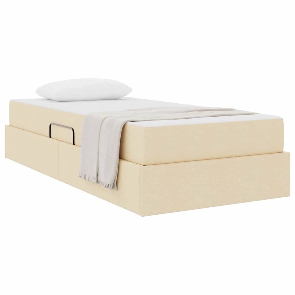 Opbergbed met matras met matras Crème 90 x 200 cm Polyester