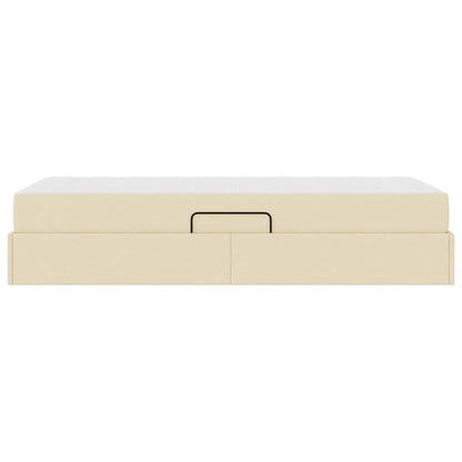 Opbergbed met matras met matras Crème 90 x 200 cm Polyester