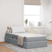 Opbergbed 100x200 cm lichtgrijs polyester