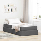 Storage Bed with Mattress Dark Grey 100 x 200 cm Polyester