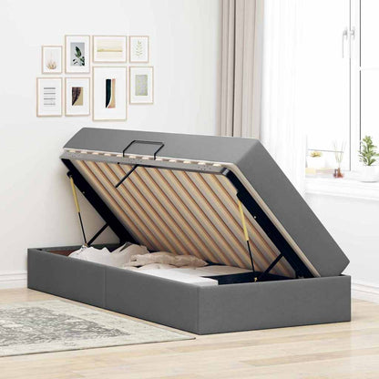 Opbergbed met matras Donkergrijs 100 x 200 cm Polyester