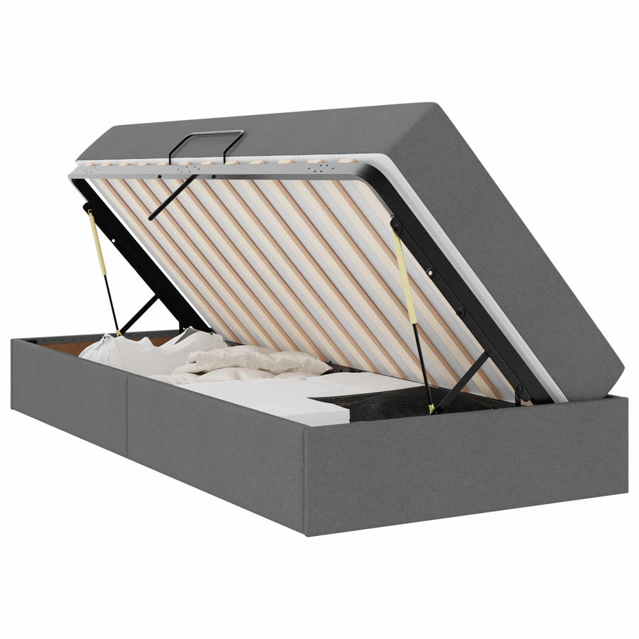 Opbergbed met matras Donkergrijs 100 x 200 cm Polyester