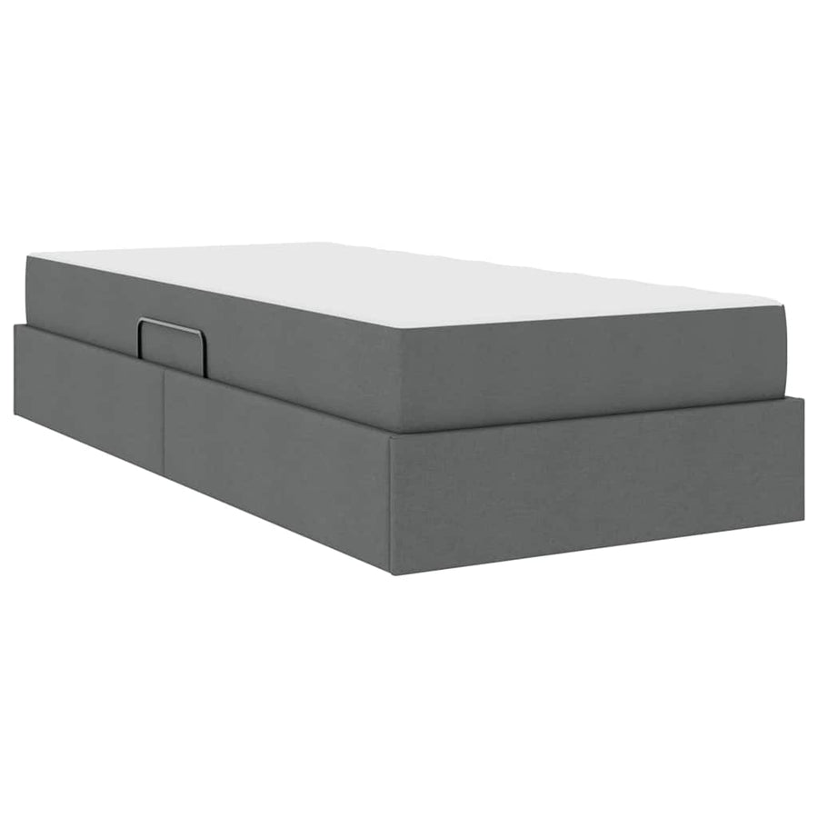 Opbergbed met matras Donkergrijs 100 x 200 cm Polyester