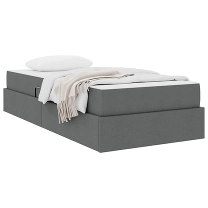 Opbergbed met matras Donkergrijs 100 x 200 cm Polyester