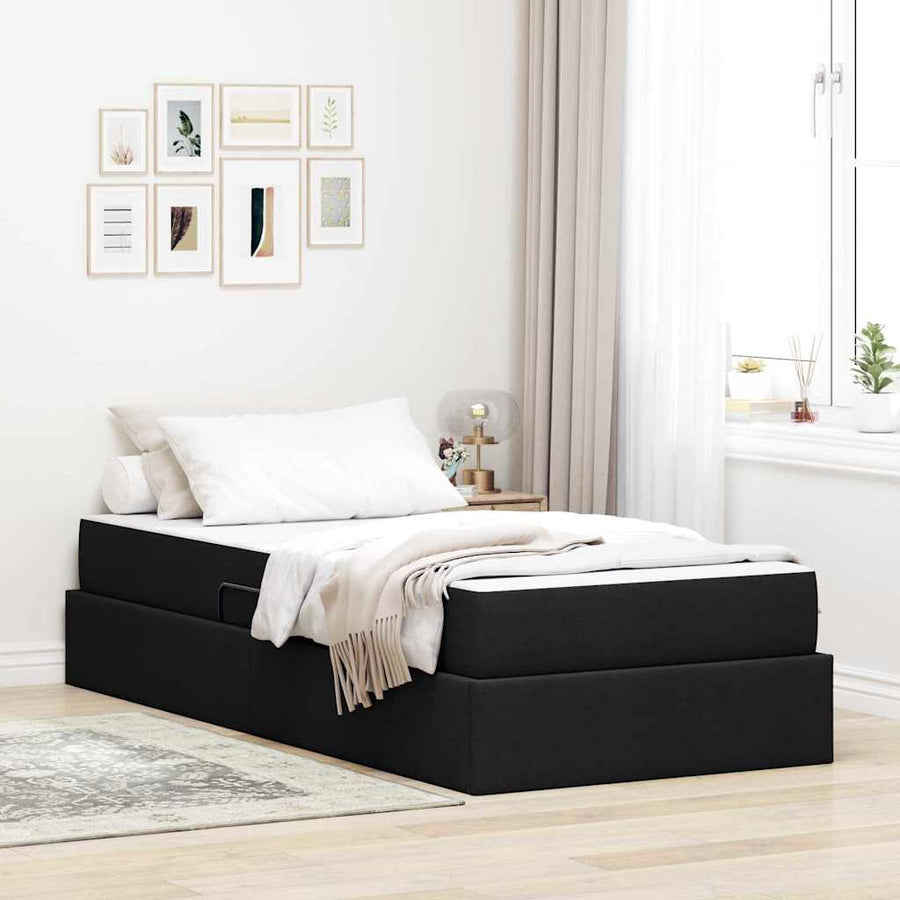 Opbergbed met matras met matras Zwart 100 x 200 cm Polyester