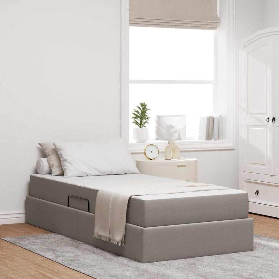 Opbergbed met matras met matras Taupe 100 x 200 cm Polyester