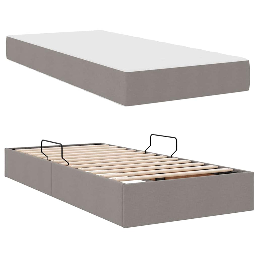 Opbergbed met matras met matras Taupe 100 x 200 cm Polyester
