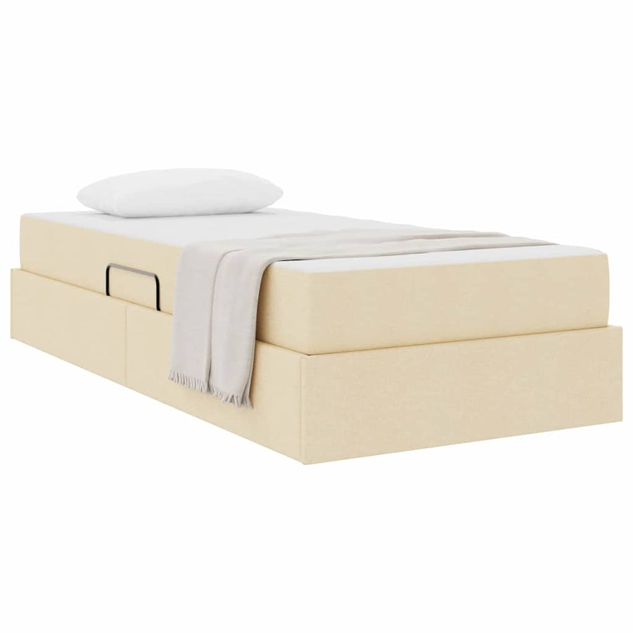 Opbergbed met matras met matras Crème 100 x 200 cm Polyester
