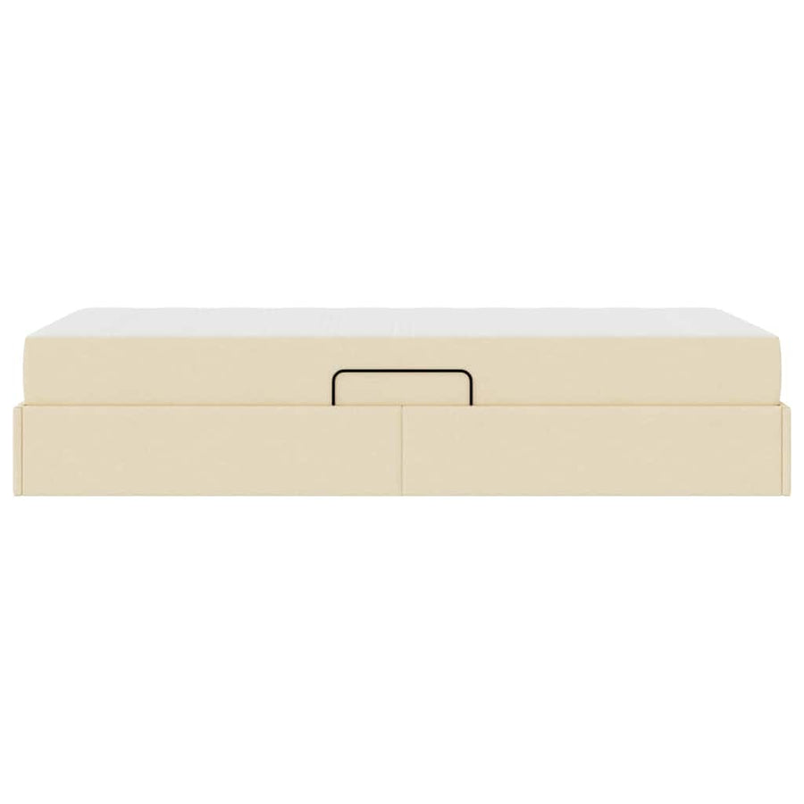 Opbergbed met matras met matras Crème 100 x 200 cm Polyester