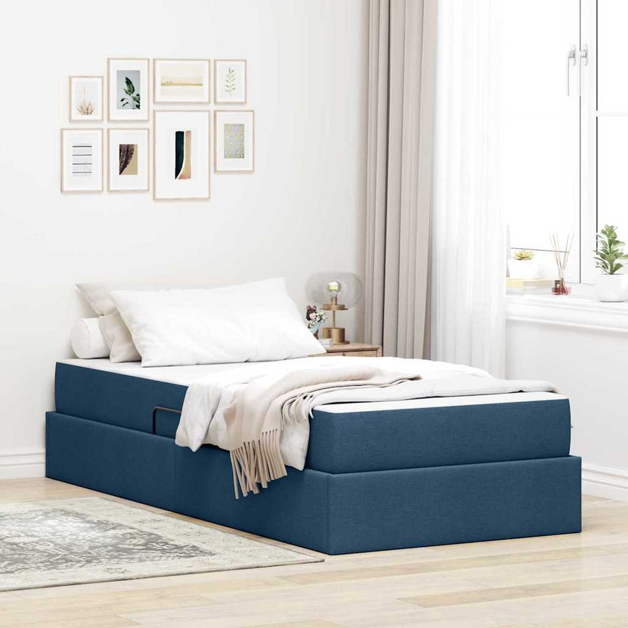 Opbergbed met matras met matras Blauw 100 x 200 cm Polyester