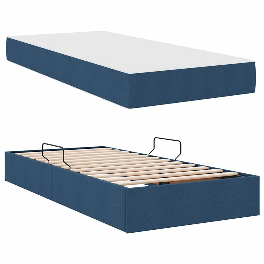 Opbergbed met matras met matras Blauw 100 x 200 cm Polyester