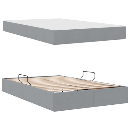 Opbergbed met matras Lichtgrijs 120 x 190 cm Polyester