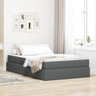 Storage Bed with Mattress Dark Grey 120 x 190 cm Polyester