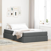 Opbergbed 120x190 cm donkergrijs polyester met matras