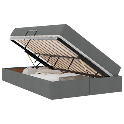 Opbergbed met matras Donkergrijs 120 x 190 cm Polyester