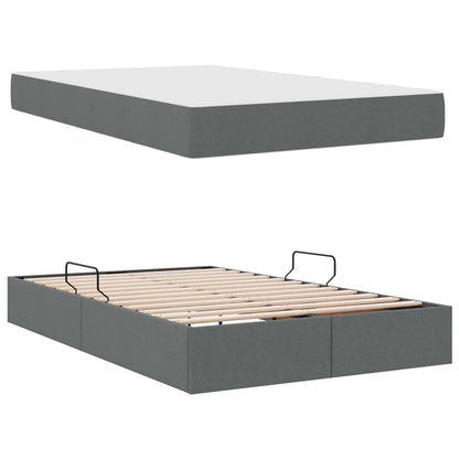 Opbergbed met matras Donkergrijs 120 x 190 cm Polyester