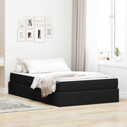 Opbergbed 120x190 cm zwart polyester met matras